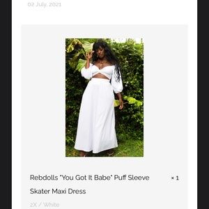 All white peek a boo maxi